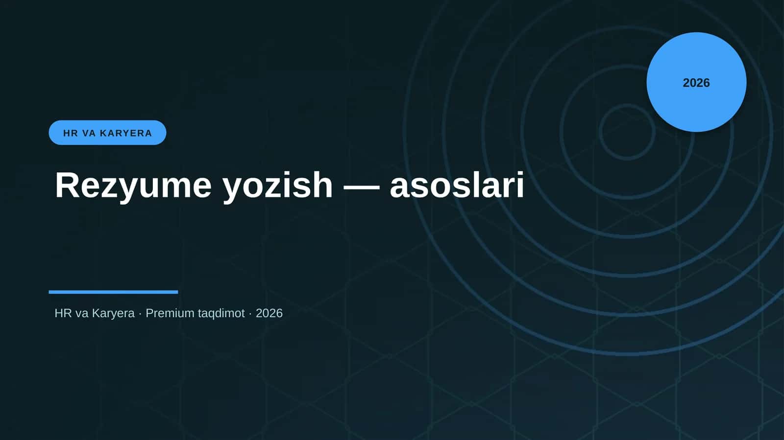 Rezyume yozish — asoslari 1