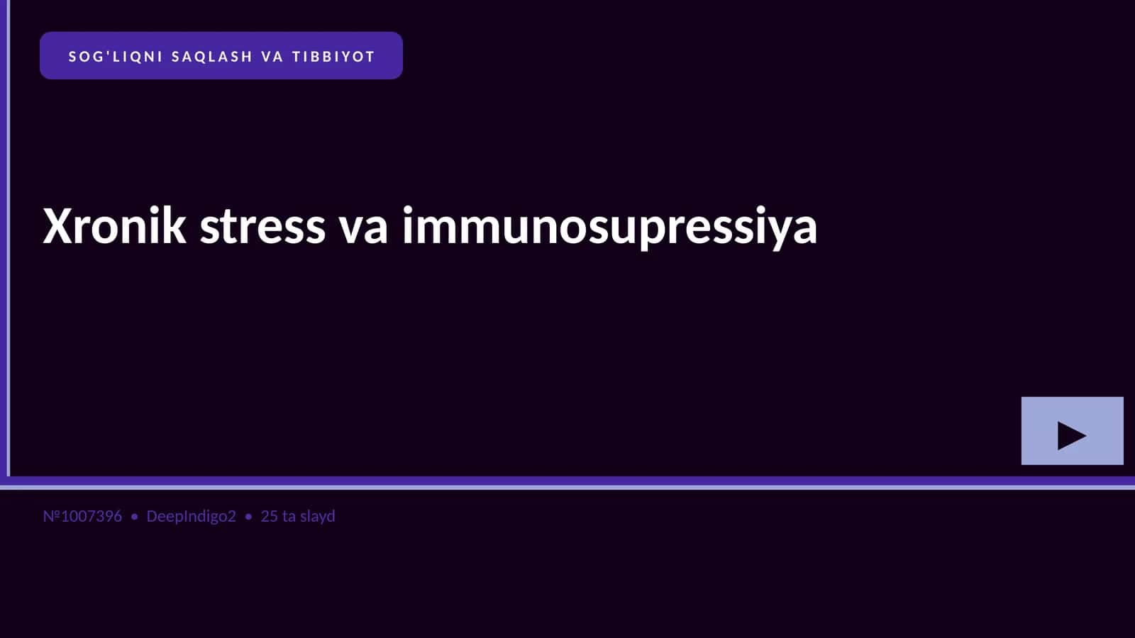 Xronik stress va immunosupressiya 1