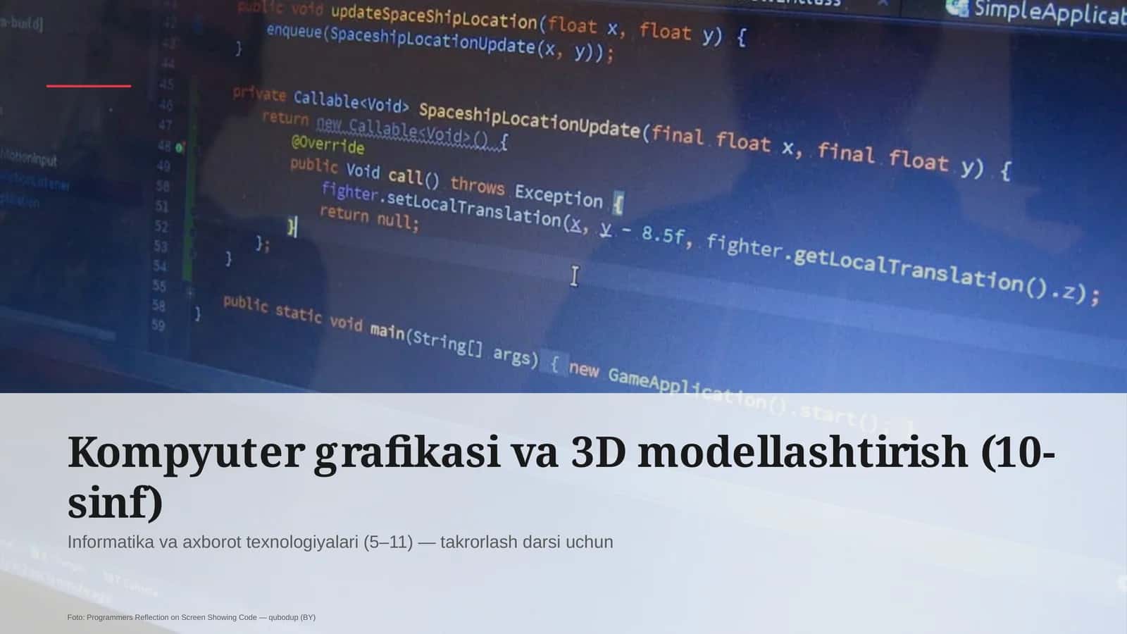 Kompyuter grafikasi va 3D modellashtirish (10-sinf) 1