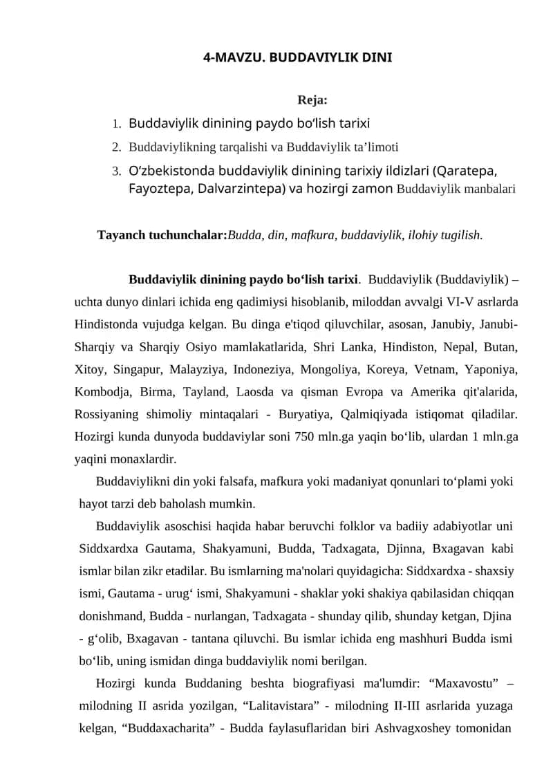 Buddaviylik Dinining Tarixiy Ildizlari 1