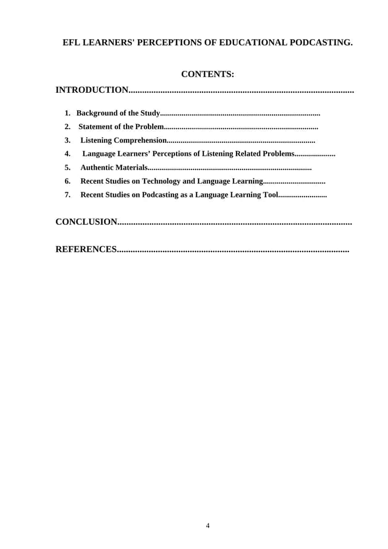 EFL LEARNERS' PERCEPTIONS OF EDUCATIONAL PODCASTING