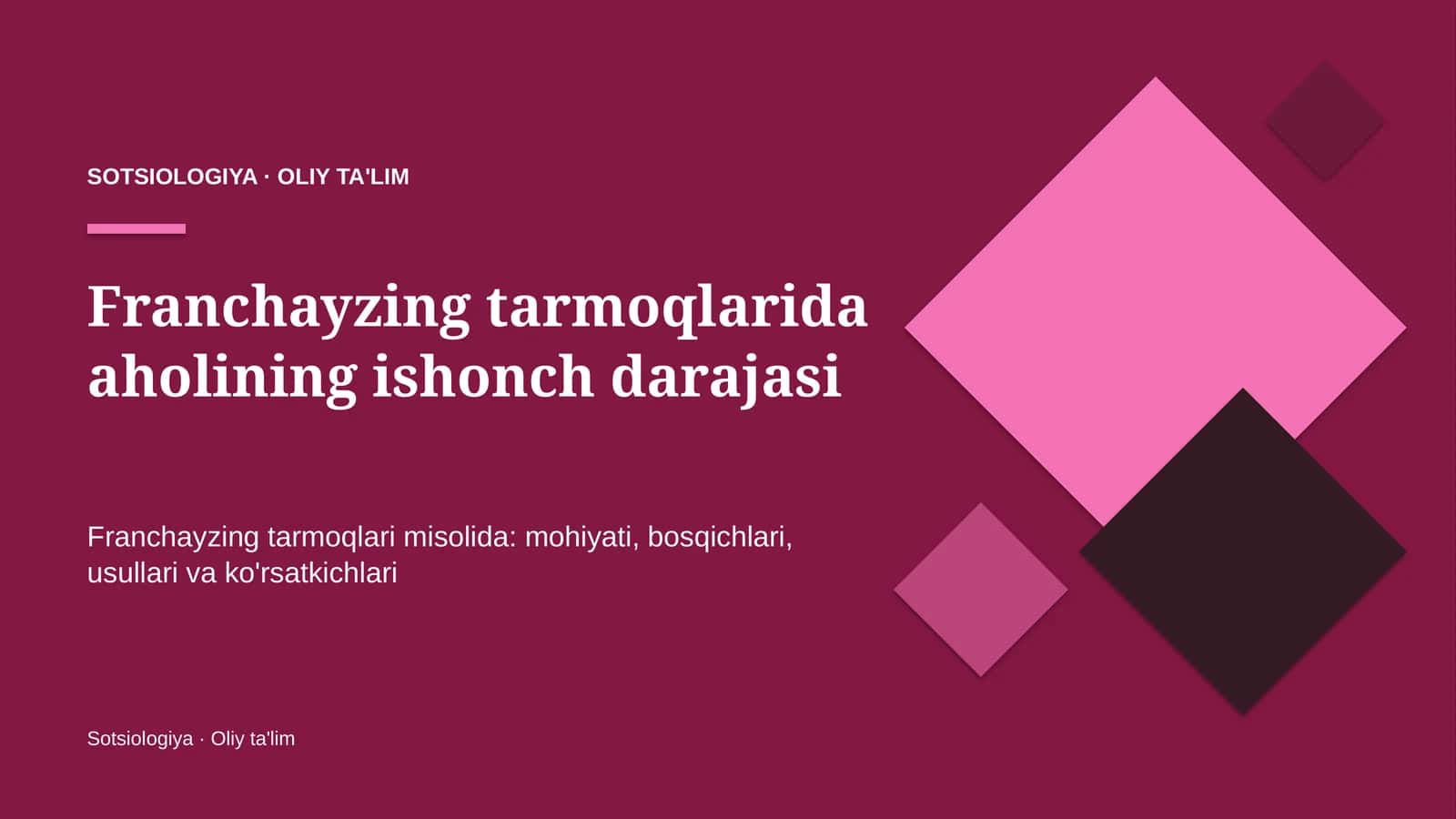 franchayzing tarmoqlarida aholining ishonch darajasi 1326 1