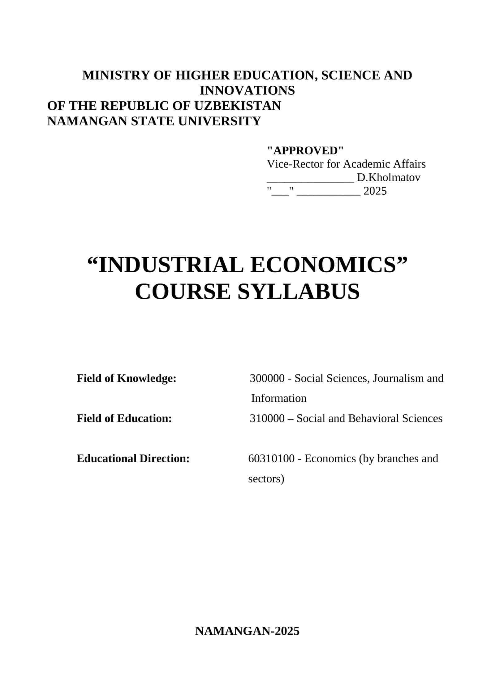 Industrial Economics 1