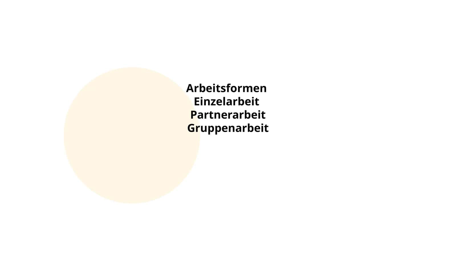 Arbeitsformen 1