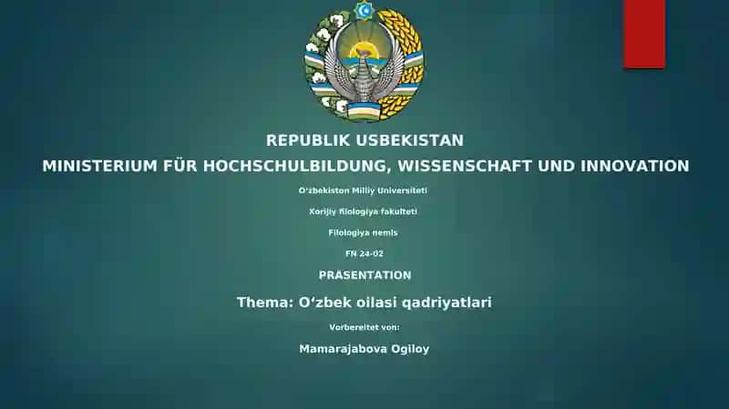 Oʻzbek oilasi qadriyatlari