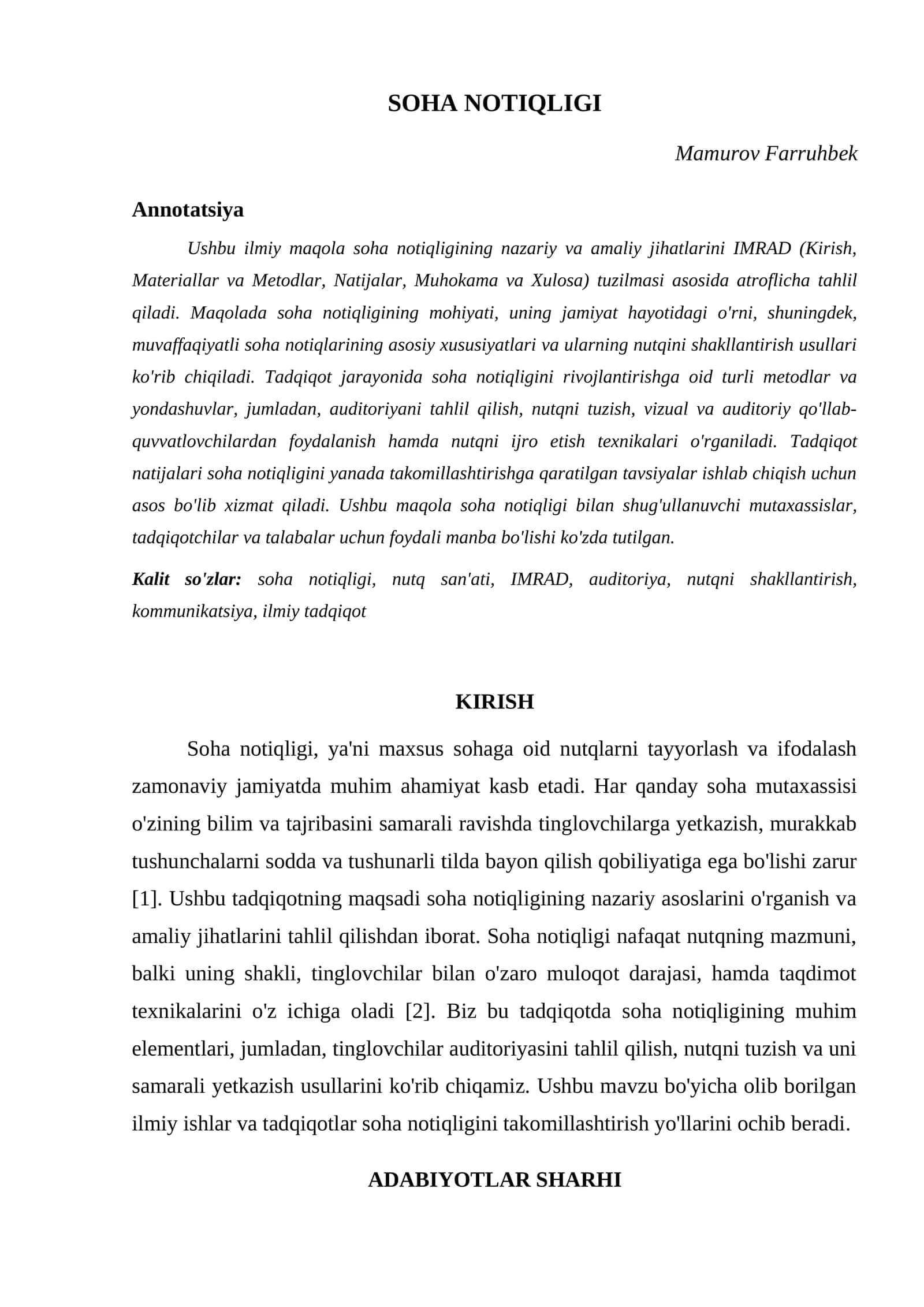 SOHA NOTIQLIGI 1