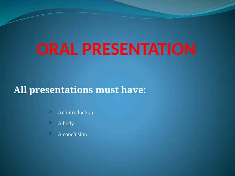 ORAL PRESENTATION 1