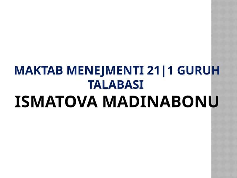 Ta’limtizimi boshqarish 1