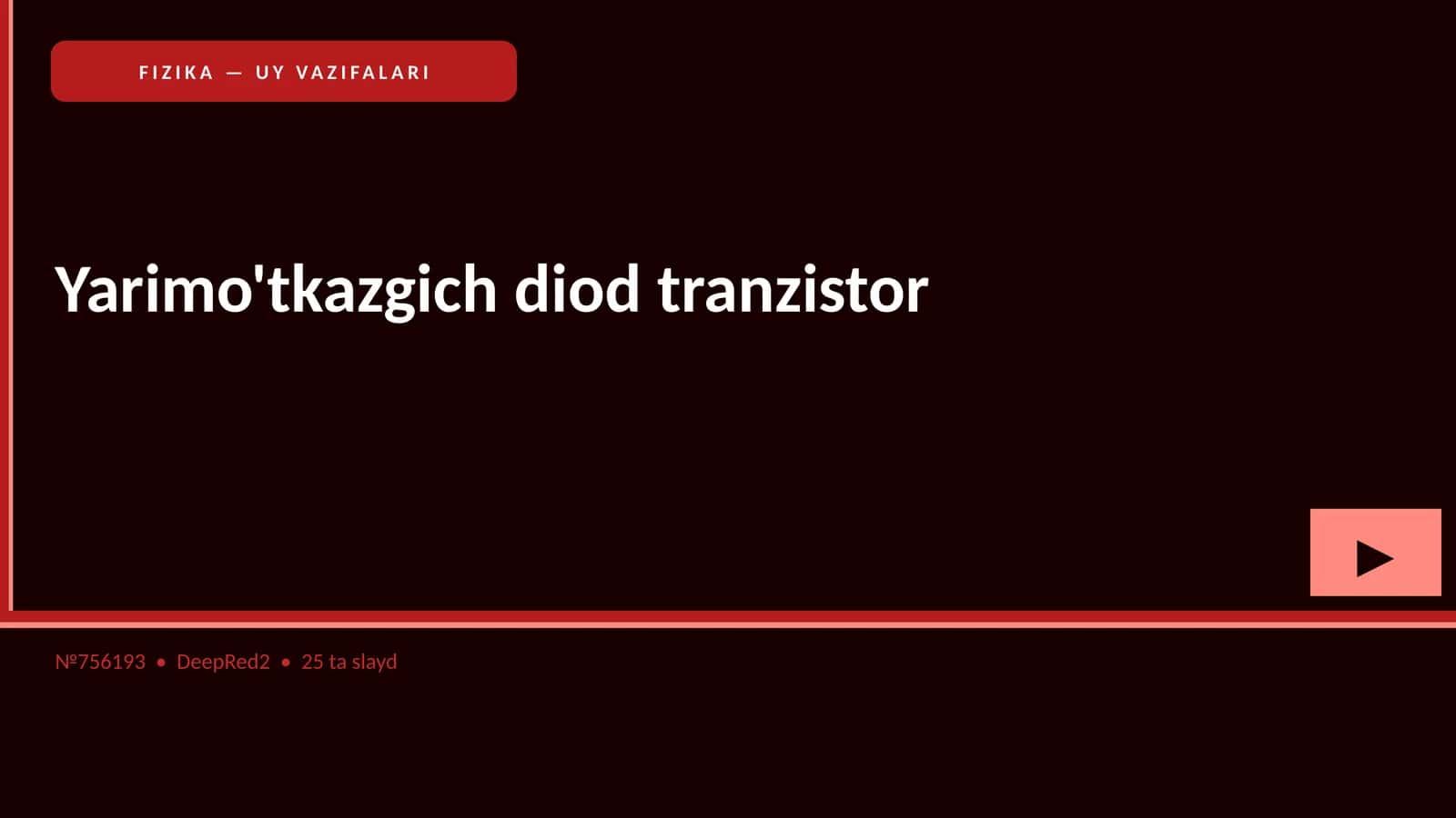 FIZIKA — UY VAZIFALARI 1