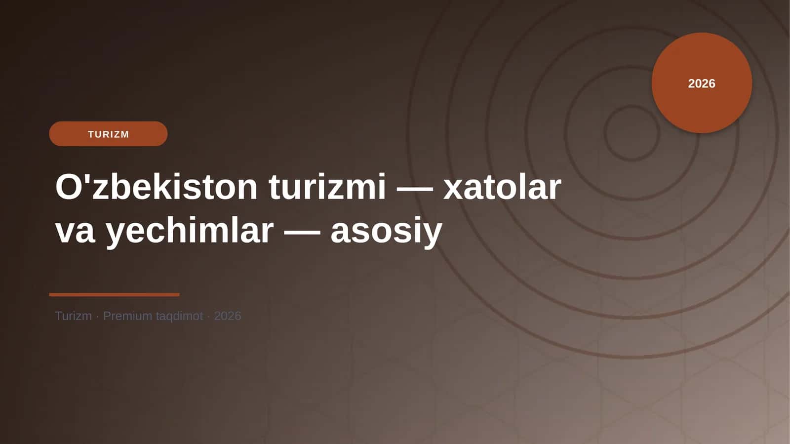 O'zbekiston turizmi — xatolar va yechimlar — asosiy 1