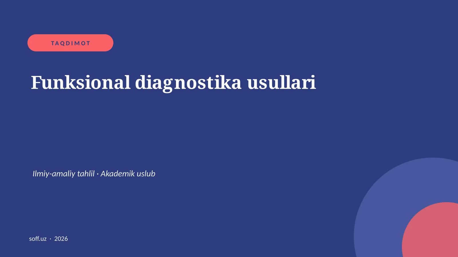 Funktsional diagnostika usullari 1