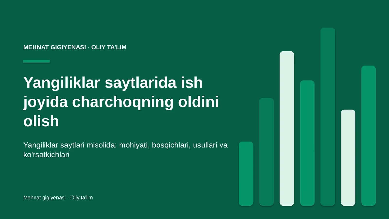 Yangiliklar saytlarida ish joyida charchoqning oldini olish 1