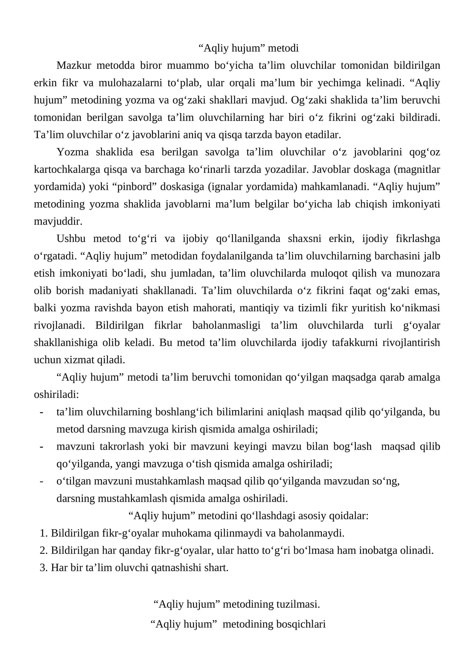 “Aqliy hujum” metodi 1
