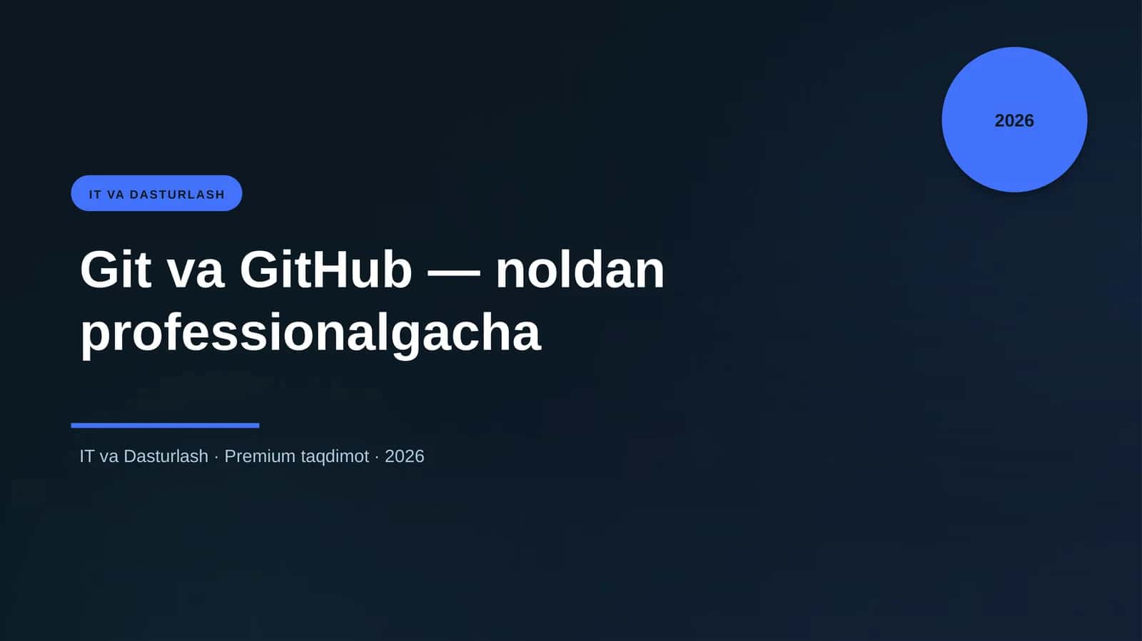 Git va GitHub — noldan professionalgacha 1