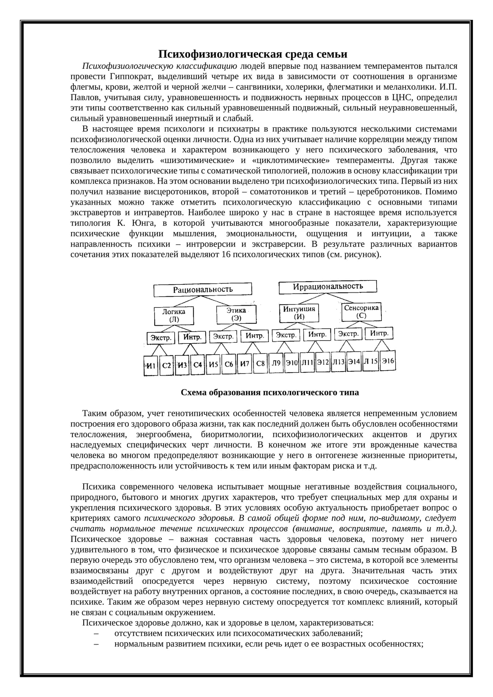Психофизиологическая среда семьи 1