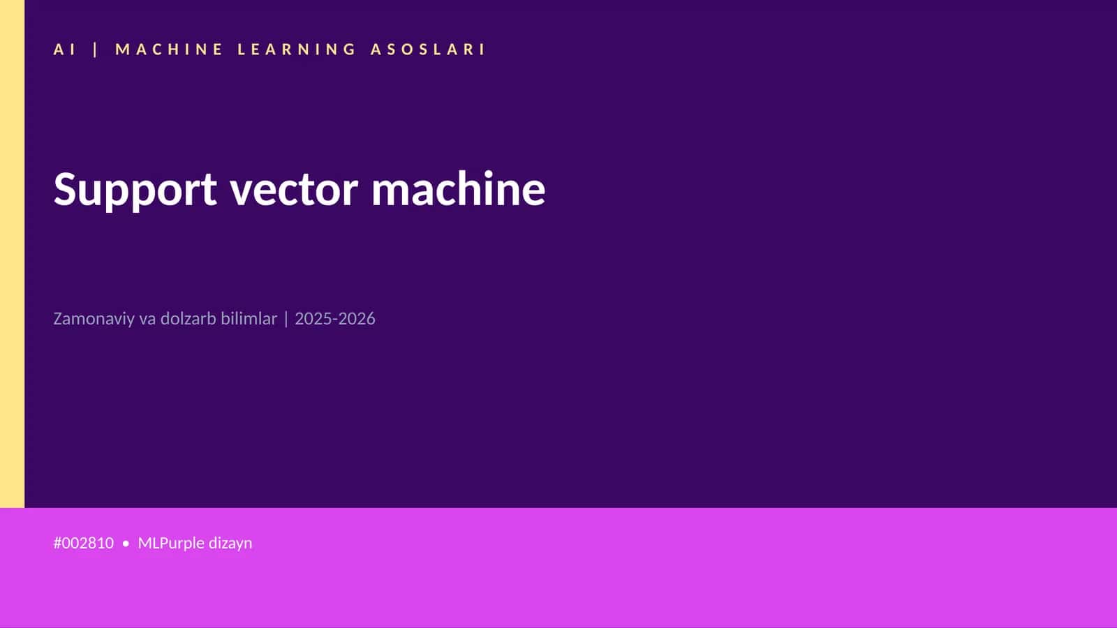 Support vector machine 1