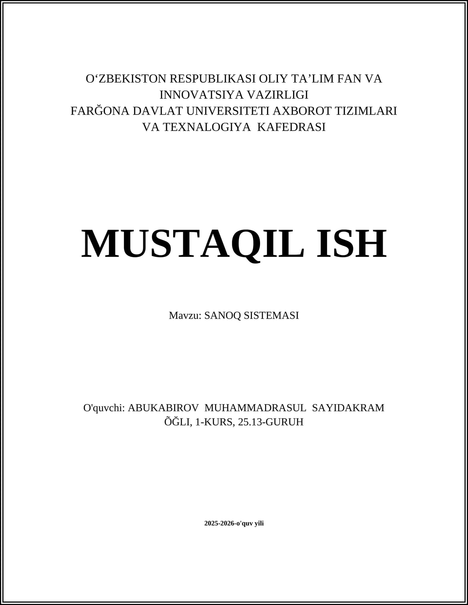Sanoq tizimasi 1
