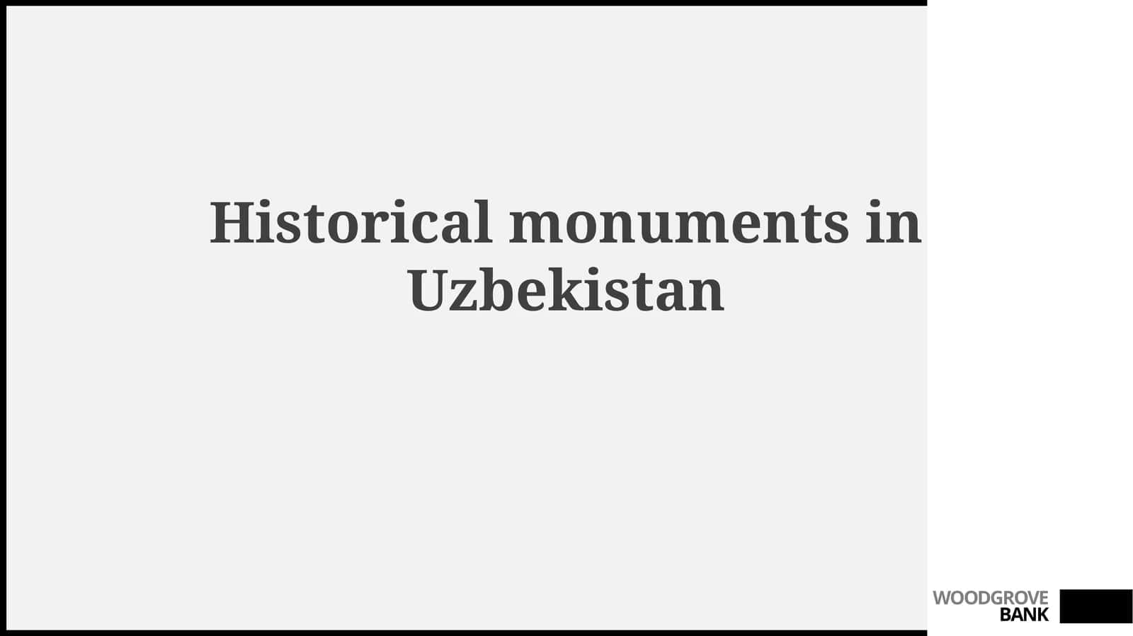 Historical monuments in Uzbekistan 1