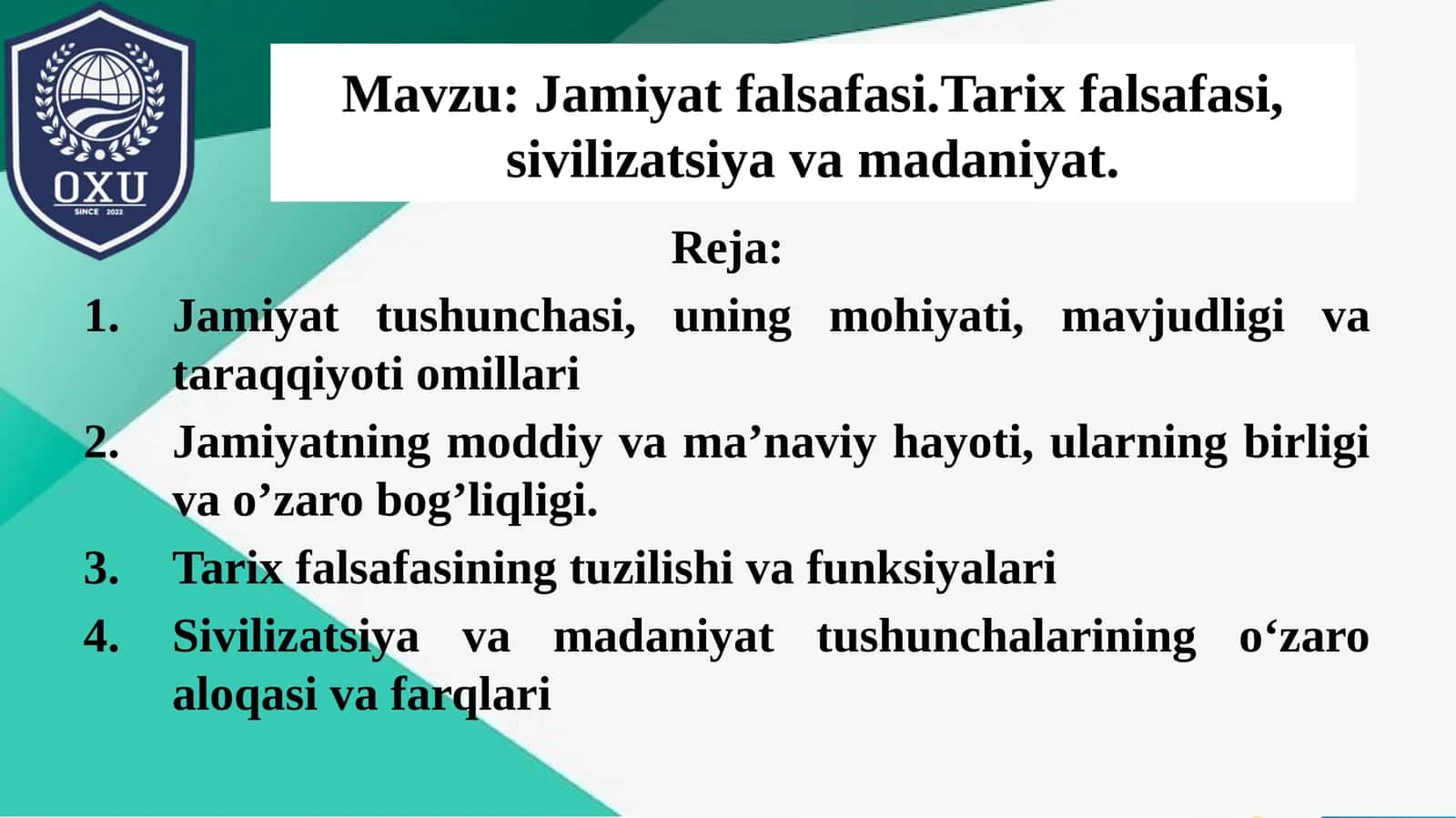 Jamiyat falsafasi 1