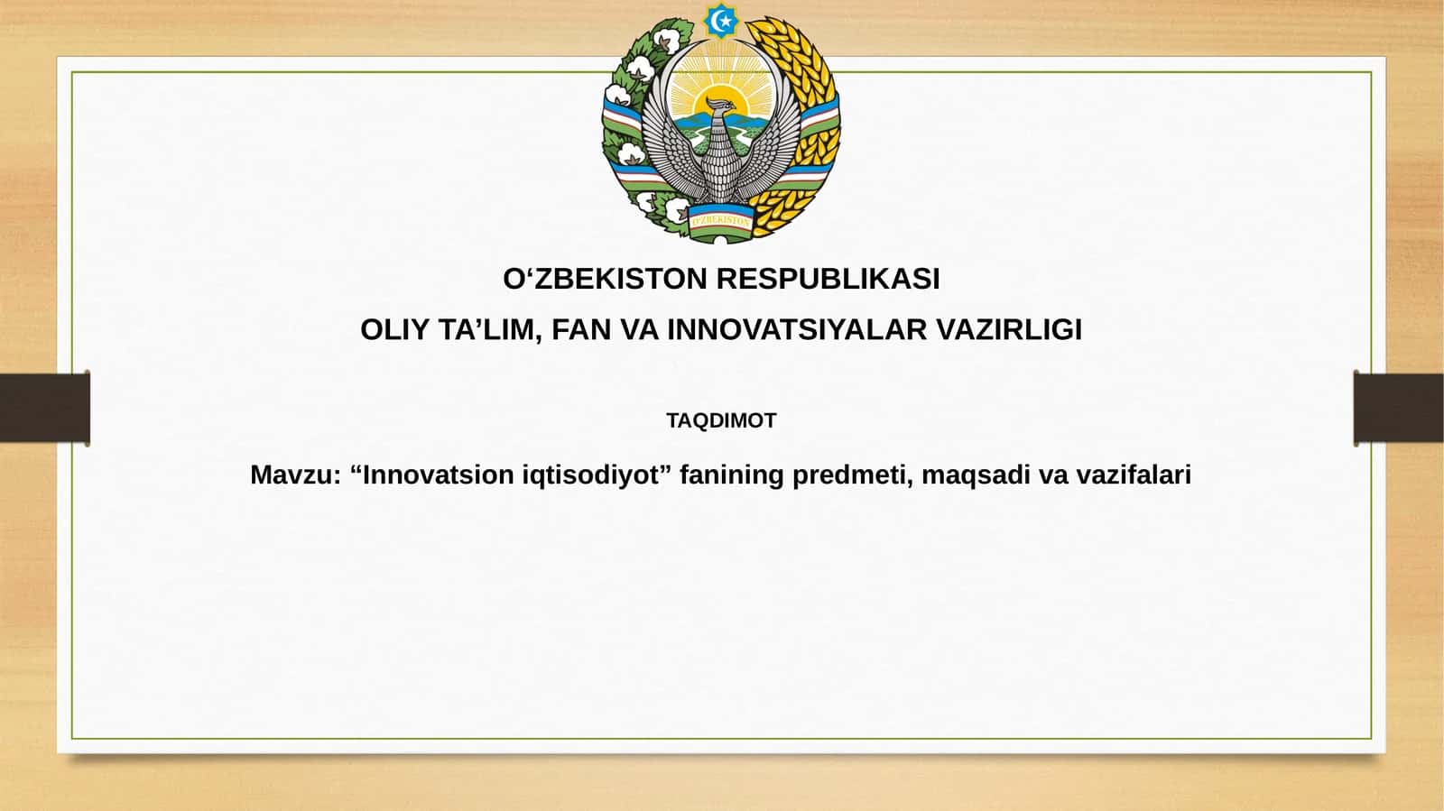Innovatsion iqtisodiyot 1