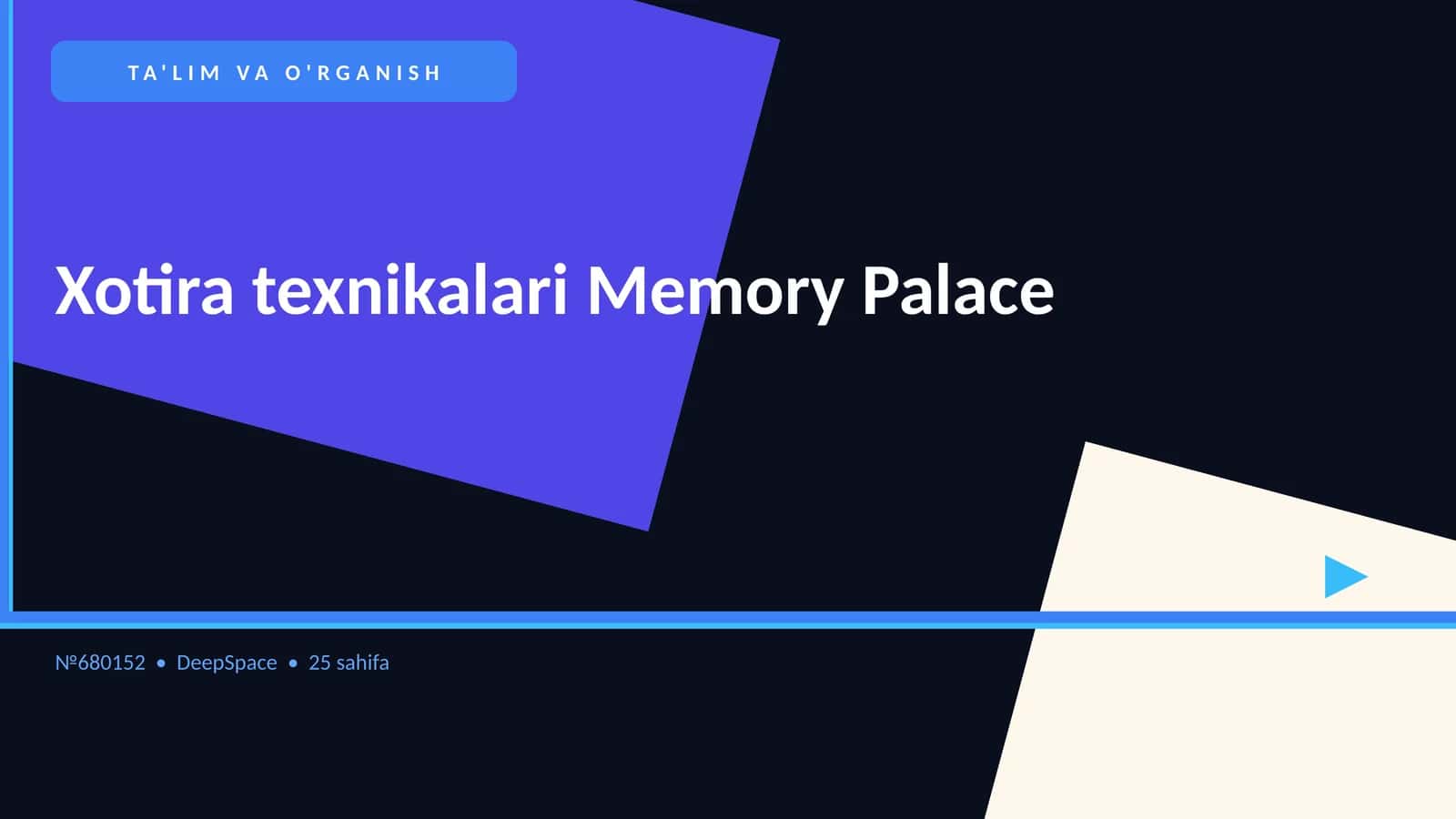 Xotira texnikalari Memory Palace 1