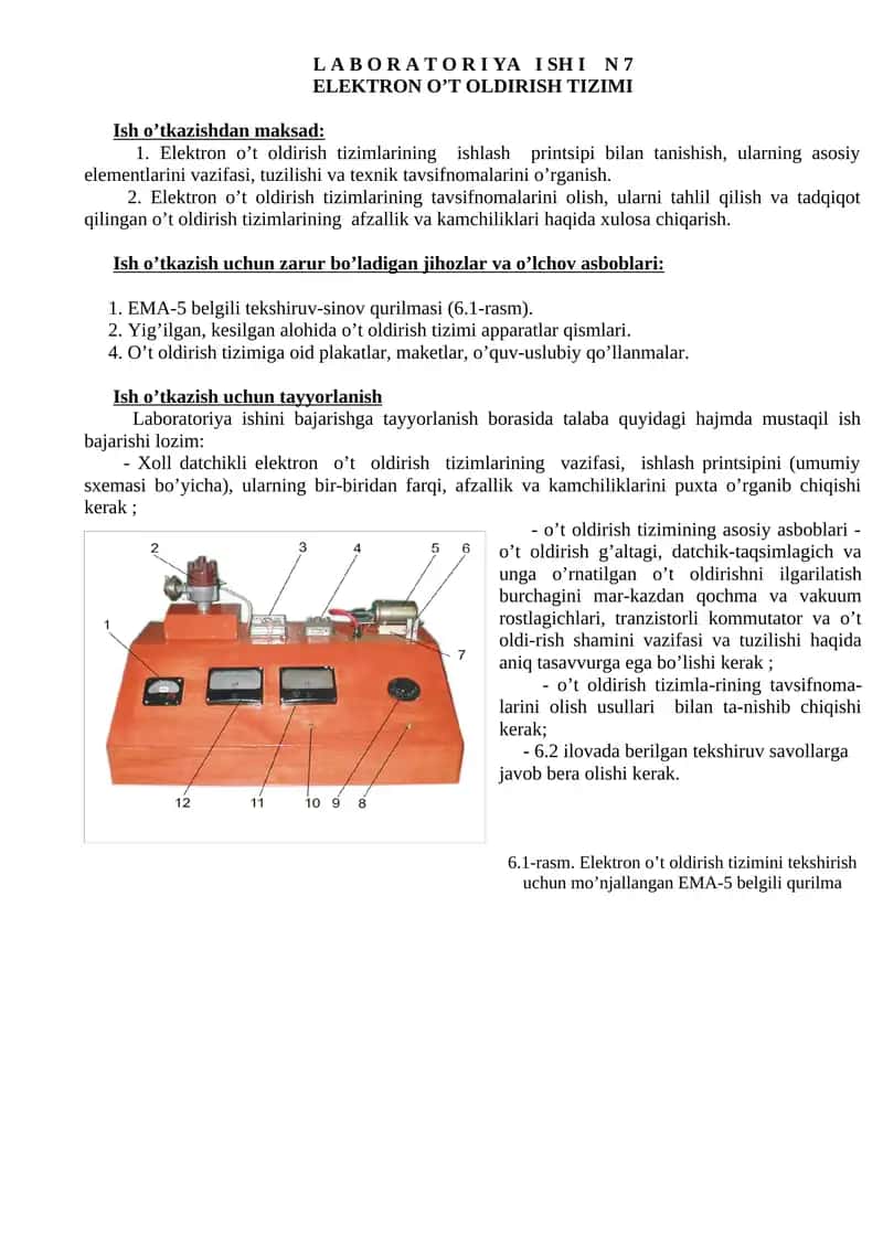 Elektron o’t oldirish tizimi 1