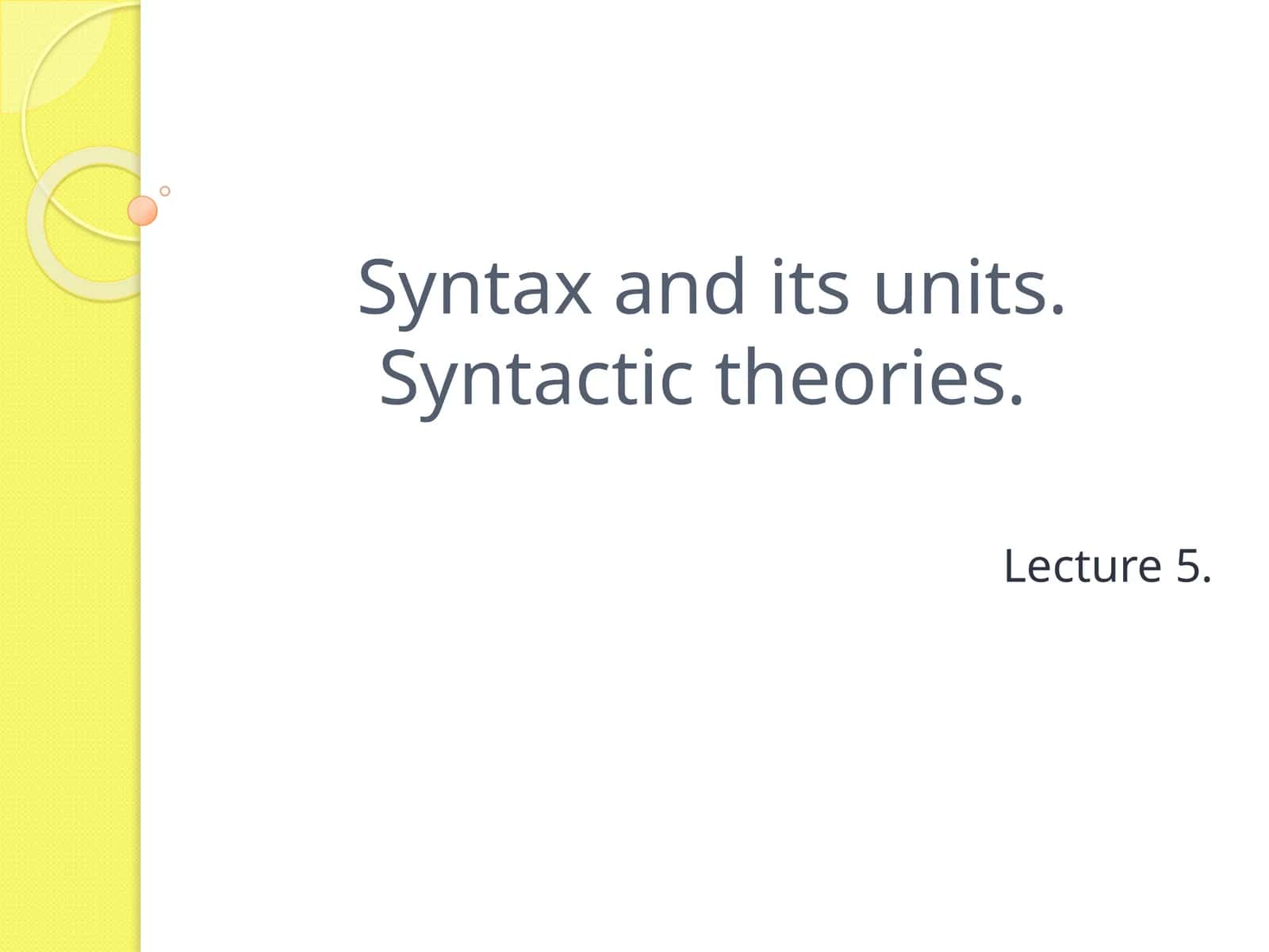 Syntax 1