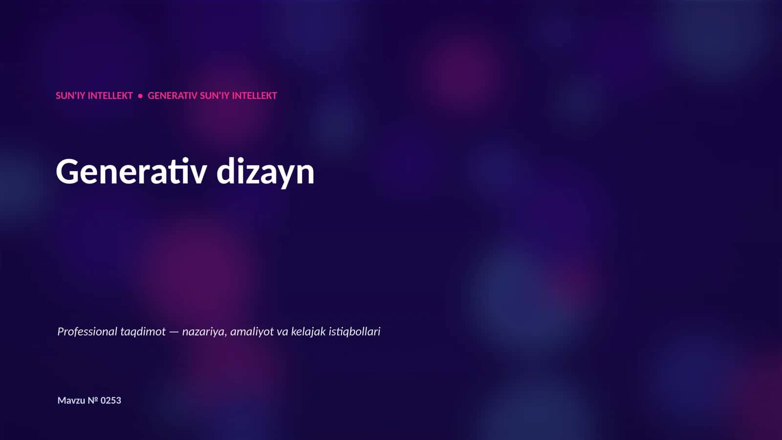 Generativ dizayn 1