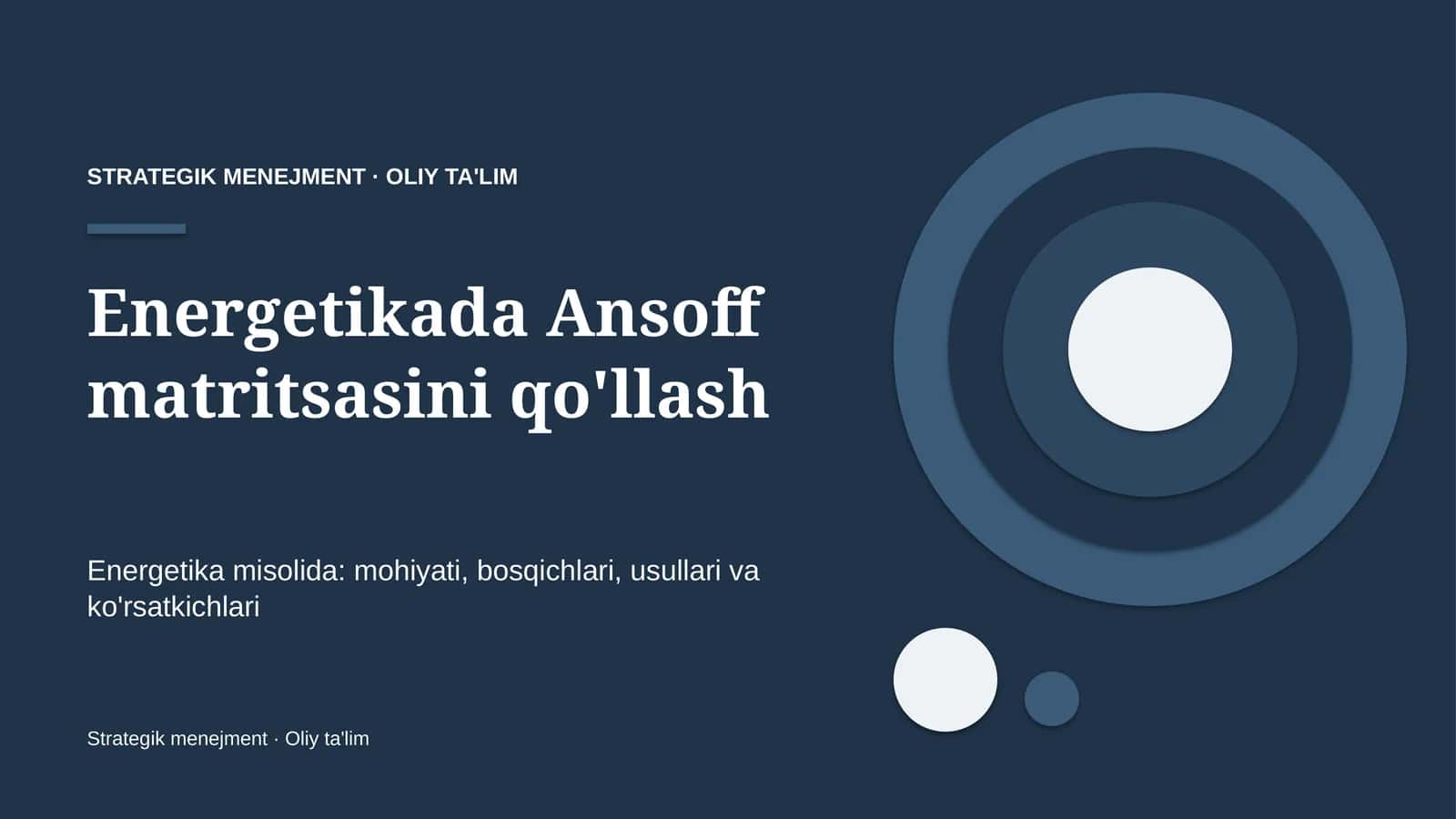 energetikada ansoff matritsasini qo'llash 8083 1