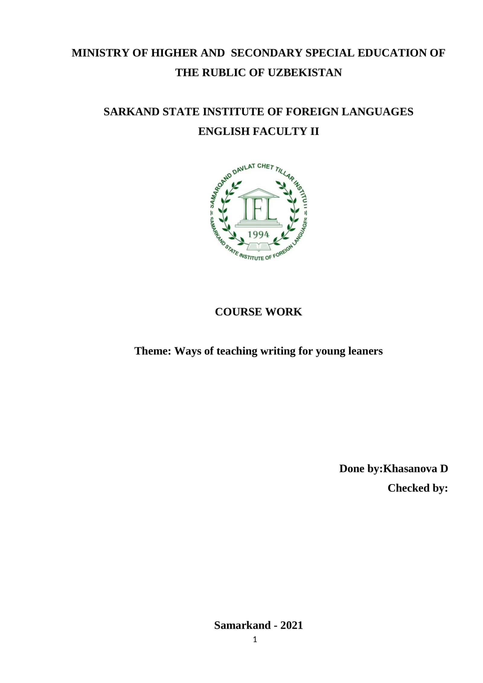 Ways of teaching writing for young leaners (3) 1