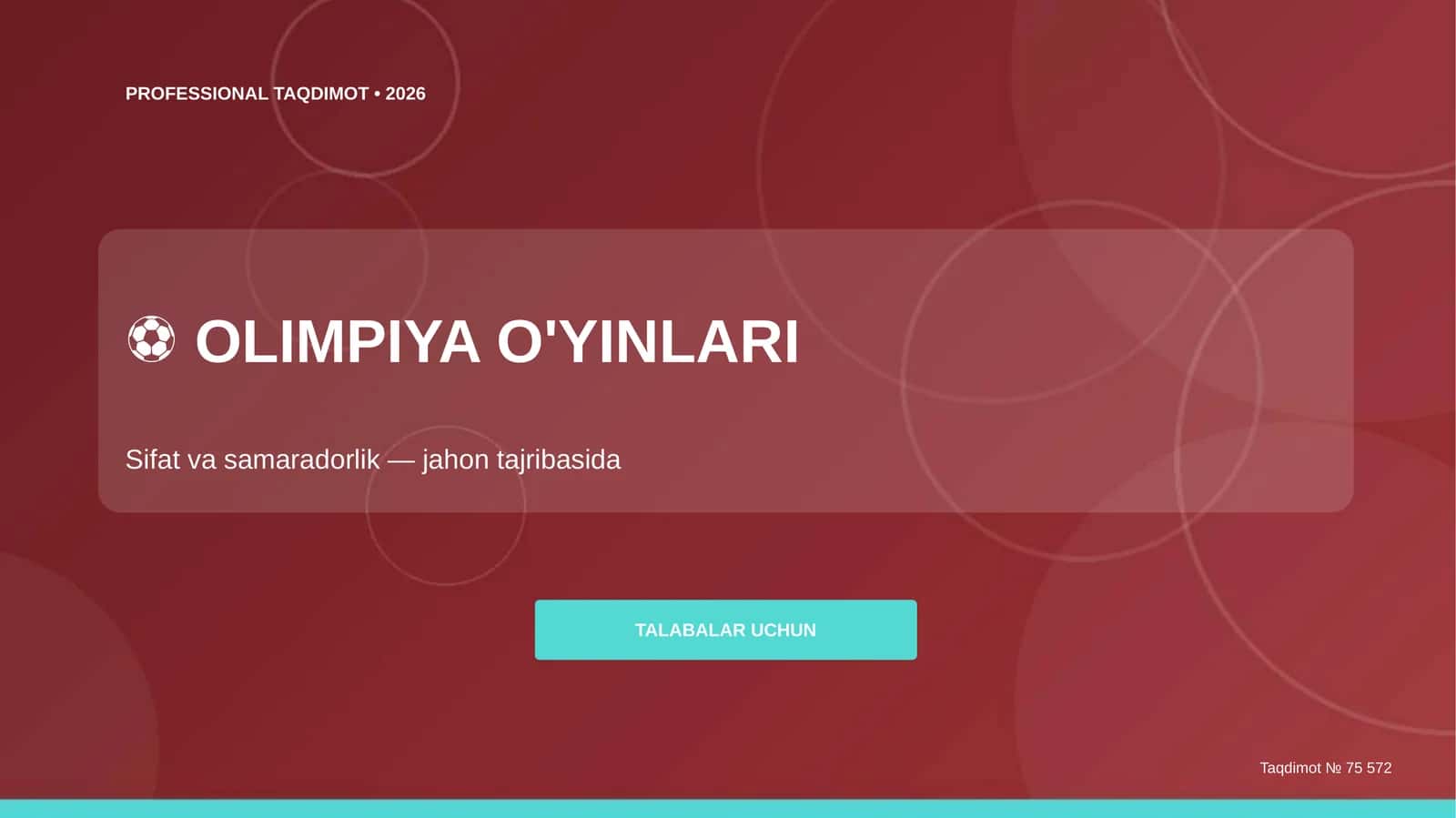Olimpiya o'yinlari: sifat va samaradorlik 1