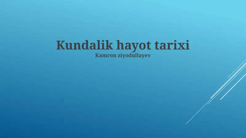 Kundalik hayot tarixi 1
