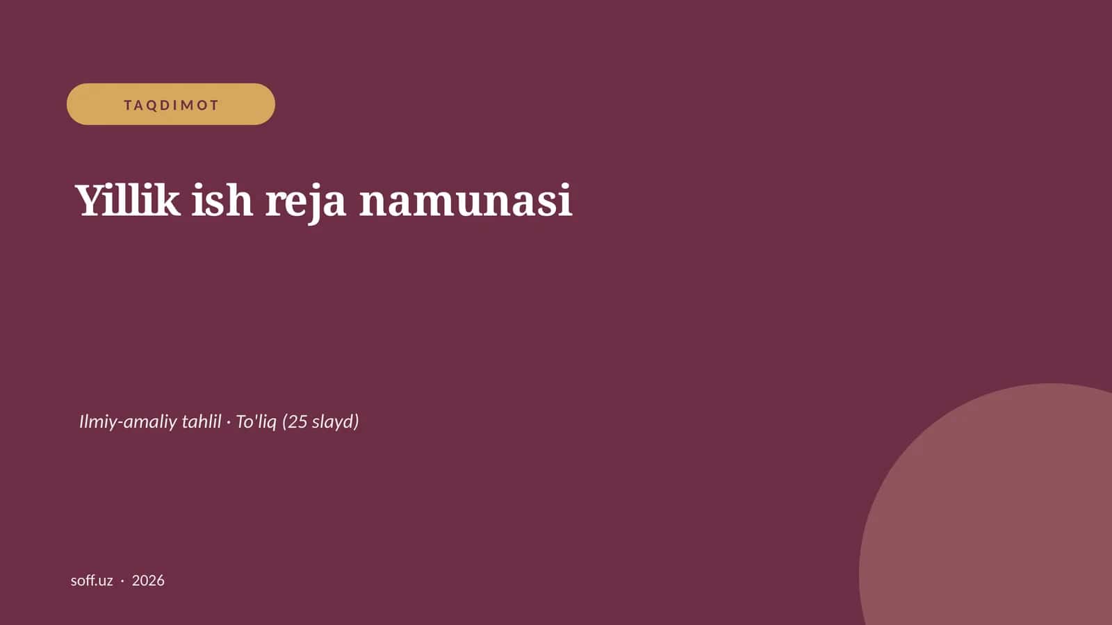 Yillik ish reja namunasi 1
