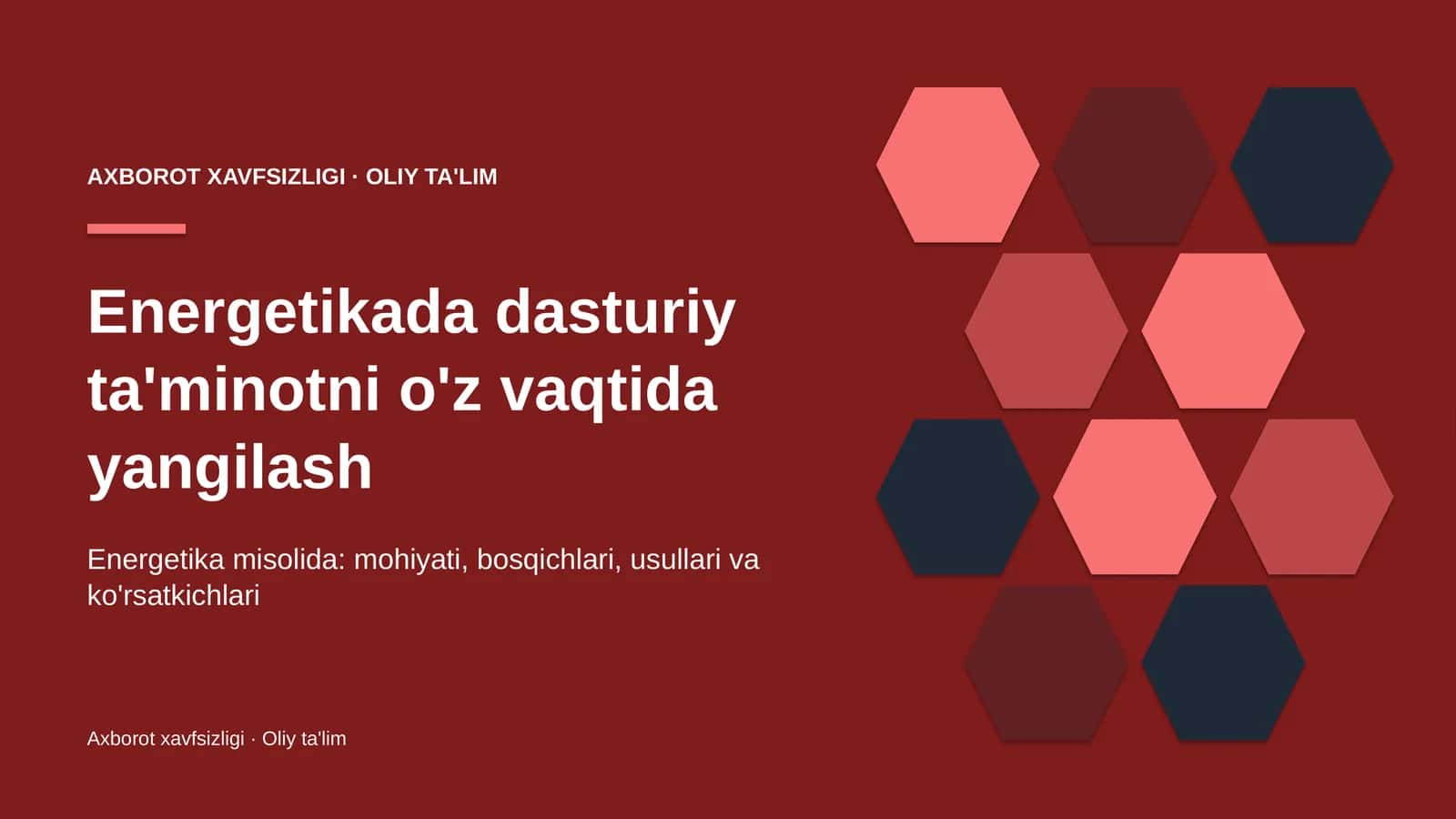 Energetikada dasturiy ta'minotni o'z vaqtida yangilash 1