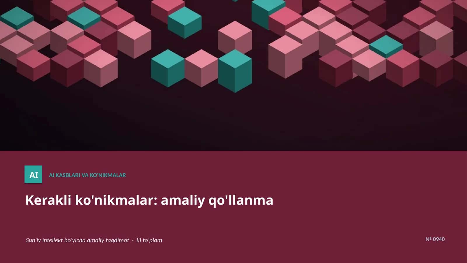 AI KASBLARI VA KO'NIKMALAR 1
