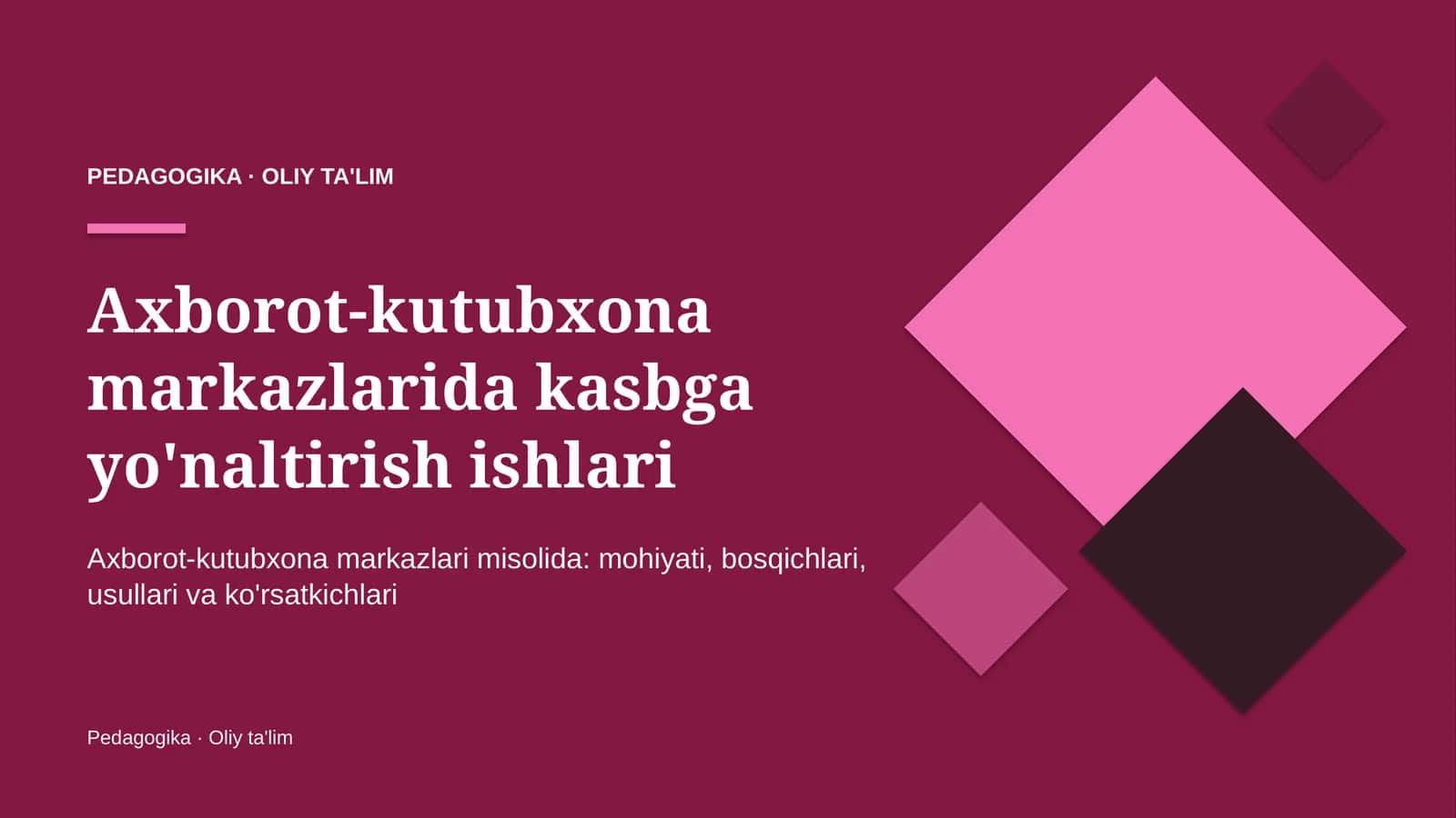 Axborot-kutubxona markazlarida kasbga yo'naltirish ishlari 1