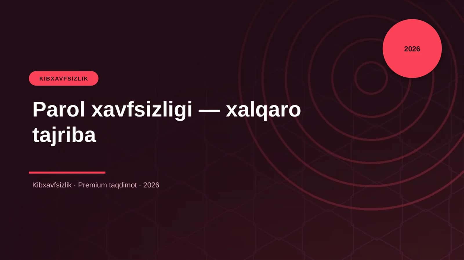 Parol xavfsizligi — xalqaro tajriba 1