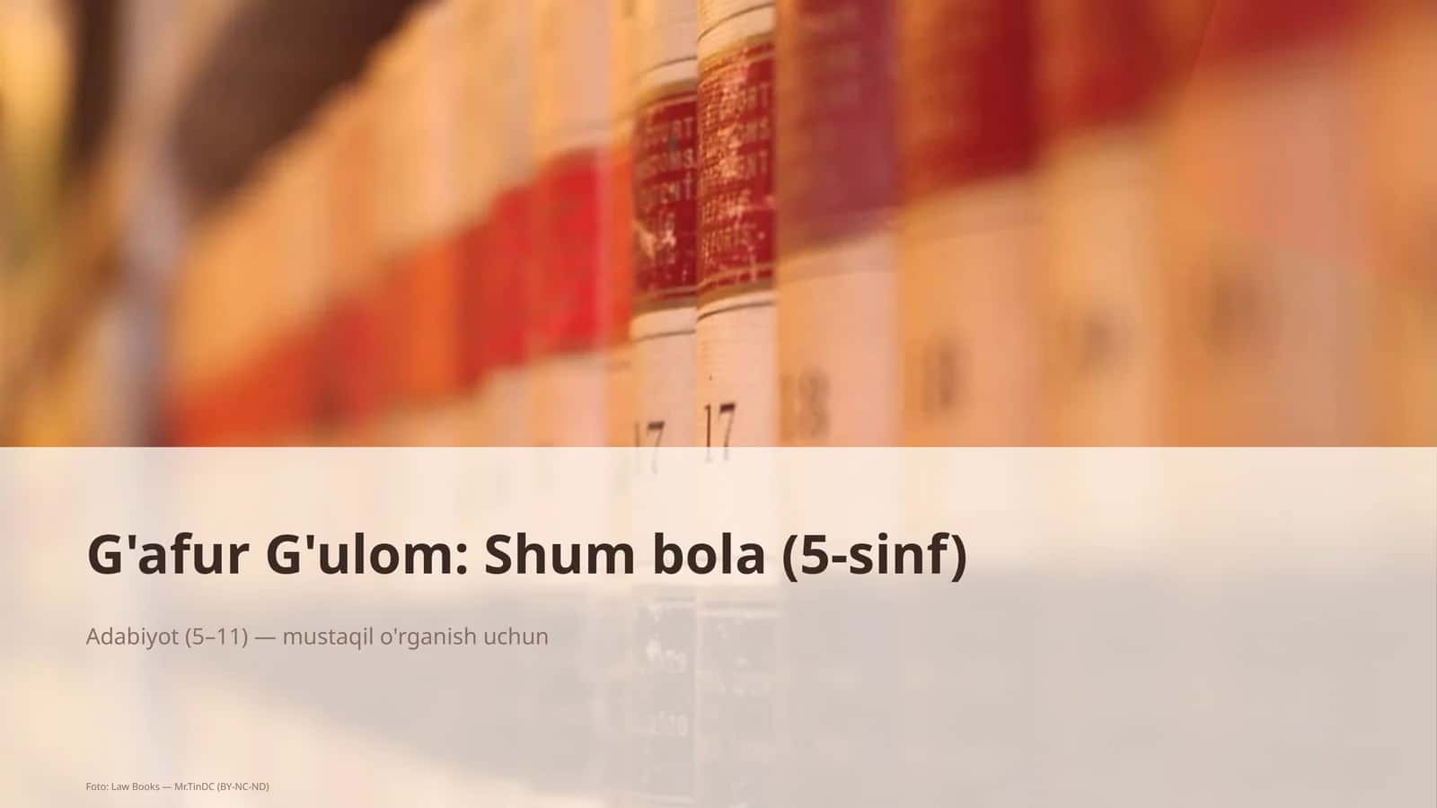 G'afur G'ulom: Shum bola (5-sinf) 1