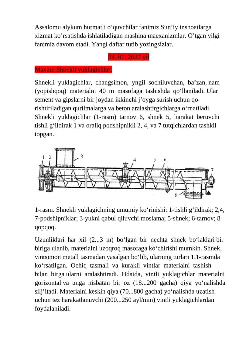 Shnekli yuklagichlar 1