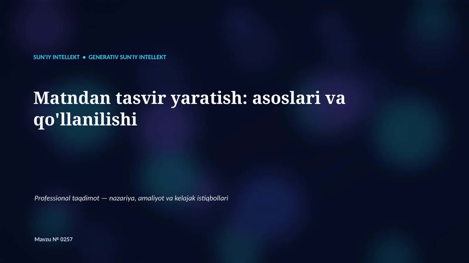 Generativ SUN'IY INTELLEKT 1