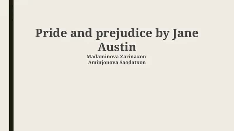 Pride and Prejudice by Jane Austin 1
