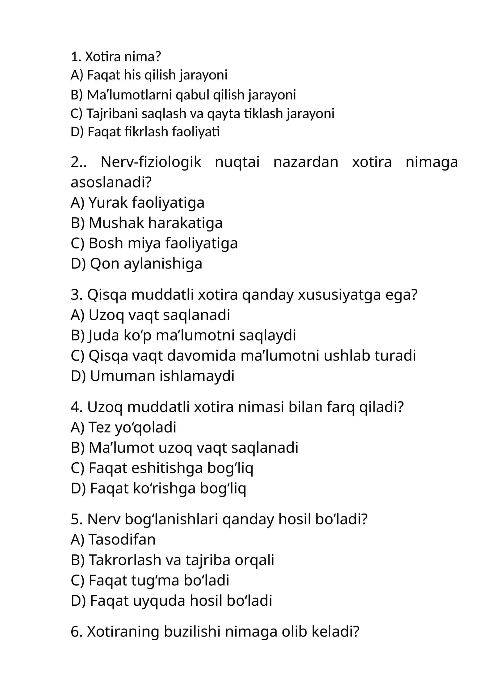 Xotira nima? 1