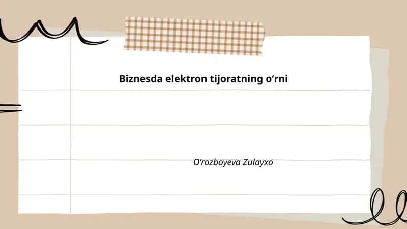Biznesda elektron tijoratning oʻrni 1