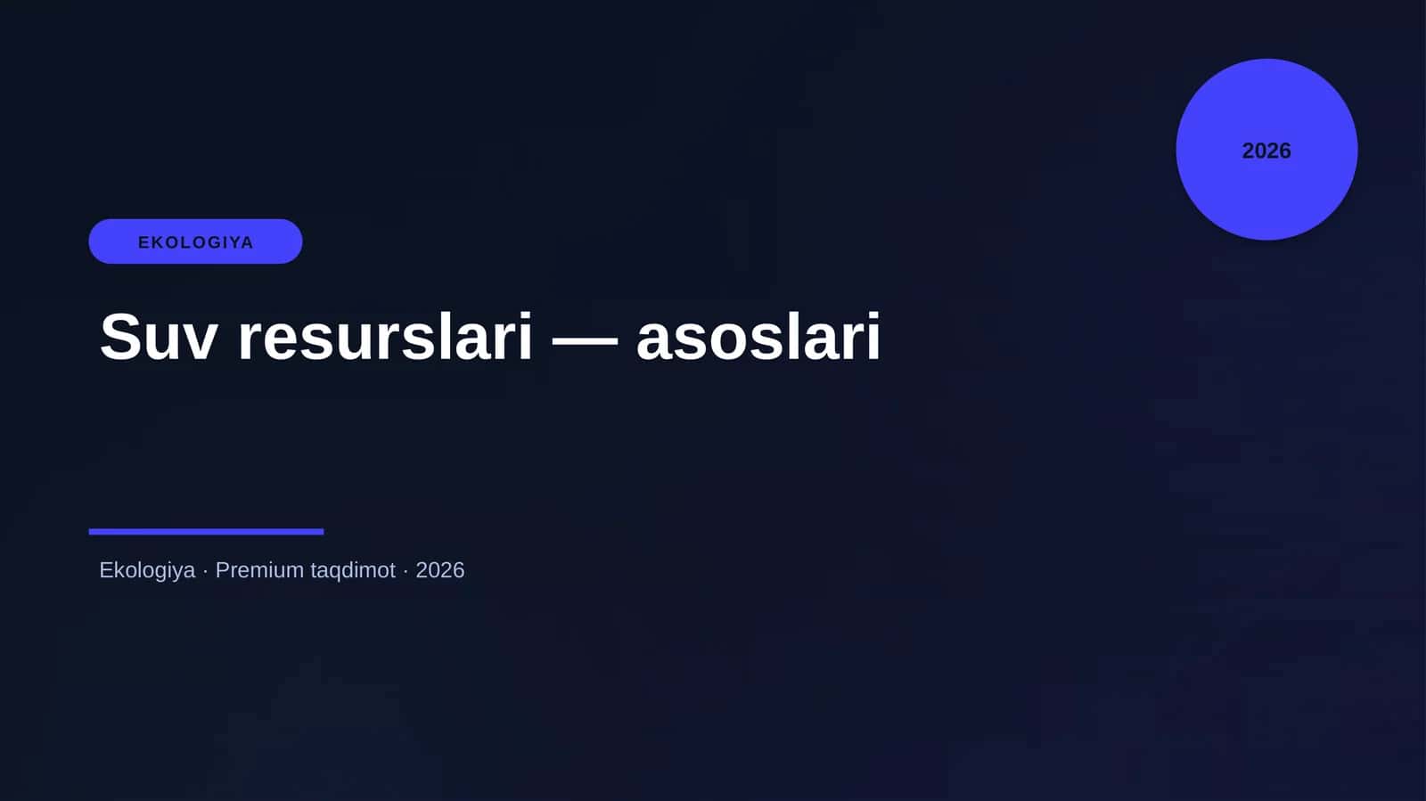 Suv resurslari — asoslari 1