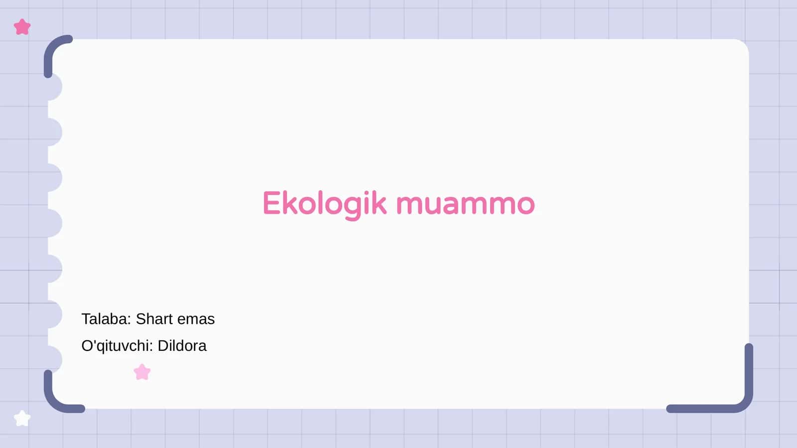 Ekologik muammo 1