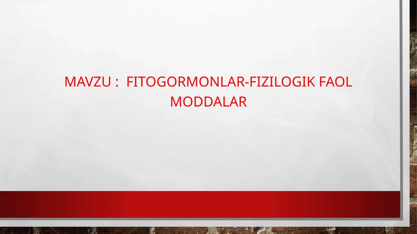 Fitogormonlar-fizilogik faol moddalar 1