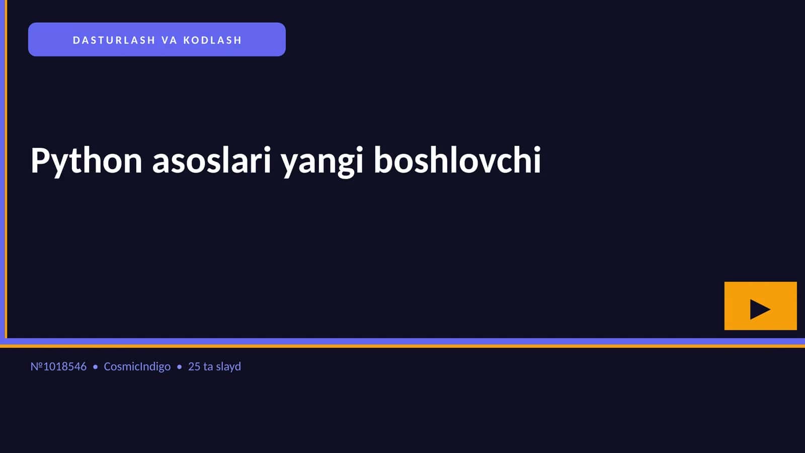 Python asoslari yangi boshlovchi 1
