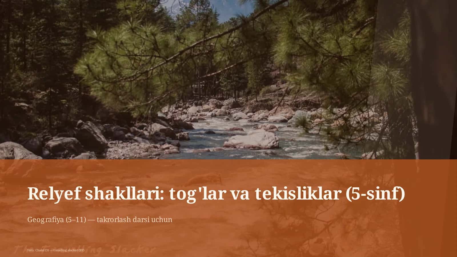 Relyef shakllari: tog'lar va tekisliklar (5-sinf) 1