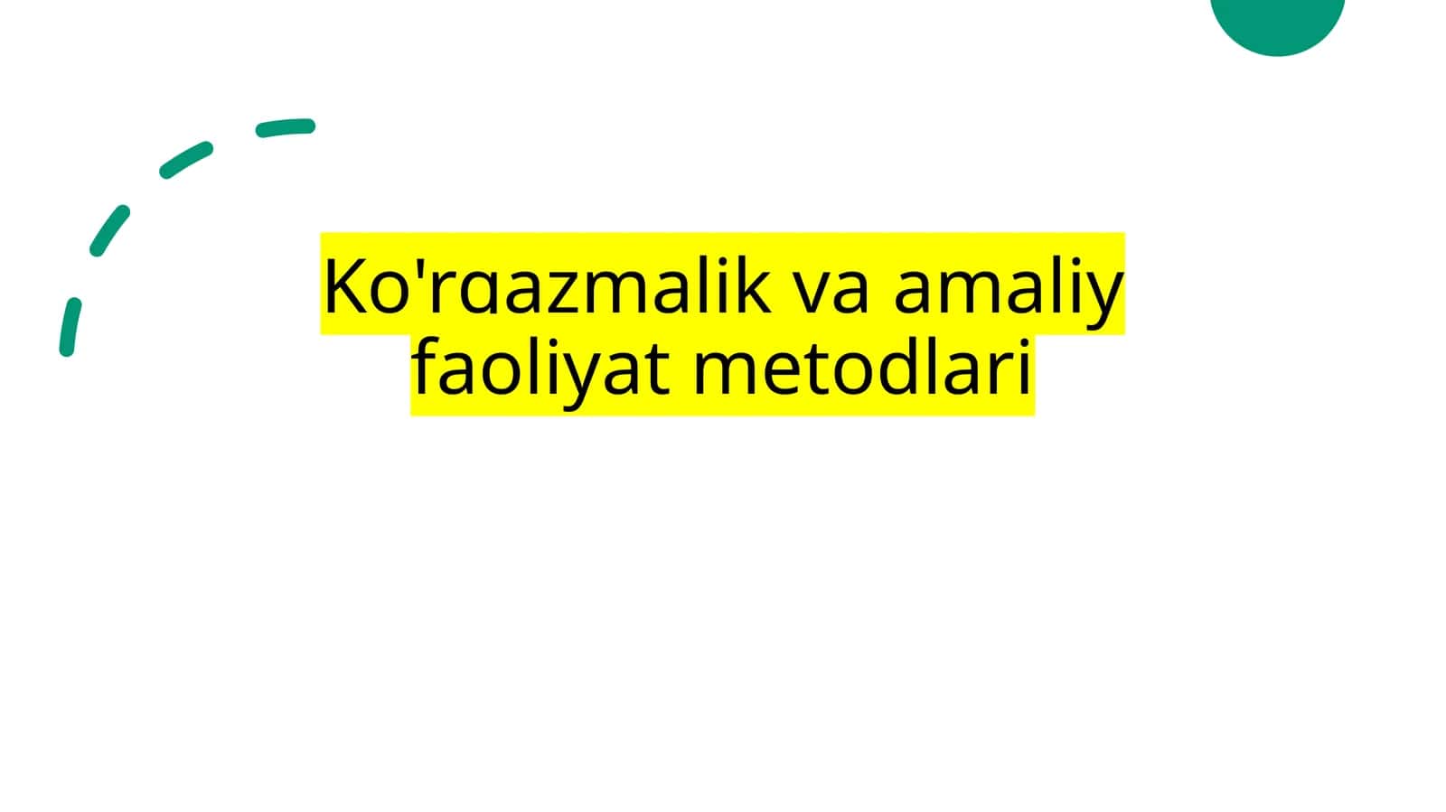 Ko'rgazmalik va amaliy faoliyat metodlari 1