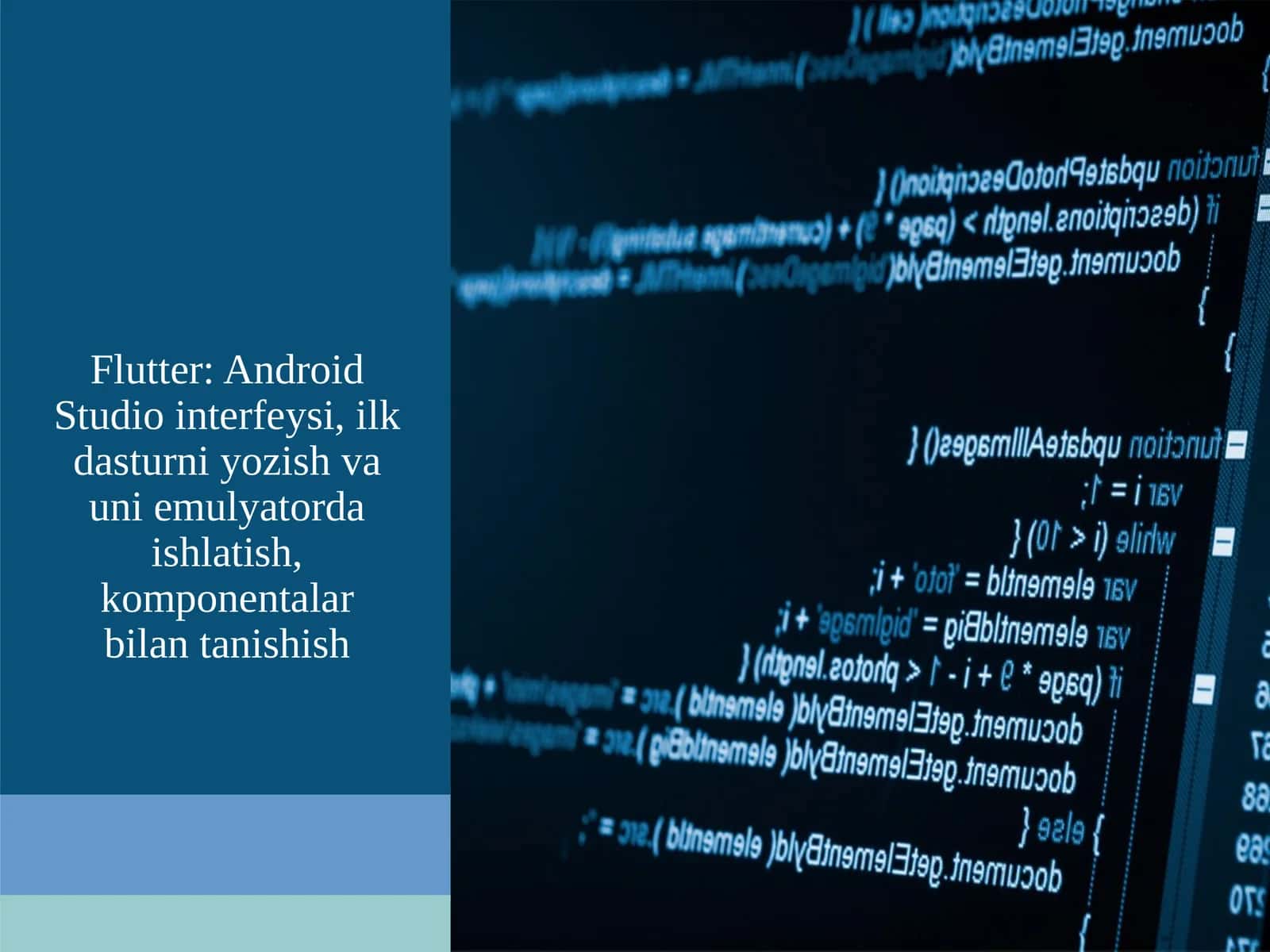 Flutter: Android Studio interfeysi 1